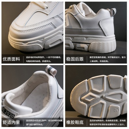 Women Spring New Sports Shoes Students Flat Running White Sneakers